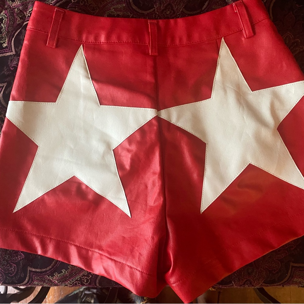 Sparkle city faux leather shorts